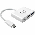 Eaton Tripp Lite Series USB-C to HDMI Adapter with USB 3.x (5Gbps) Hub Port and PD Charging, HDCP, White
