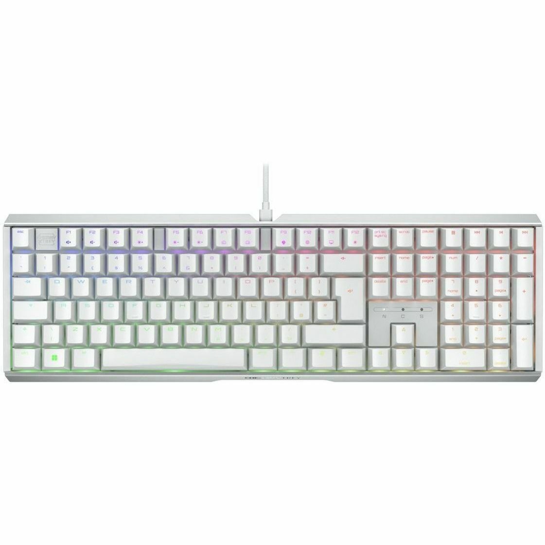 CHERRY XTRFY MX 3.1 Gaming Keyboard - Cable Connectivity - USB Type A Interface - RGB LED - English (UK) - White