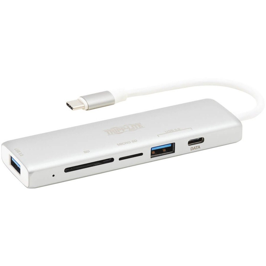 Eaton Tripp Lite Series USB-C Multiport Adapter, USB 3.x (5Gbps), USB-A/C Hub Ports, Card Reader, Silver