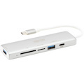 Eaton Tripp Lite Series USB-C Multiport Adapter, USB 3.x (5Gbps), USB-A/C Hub Ports, Card Reader, Silver