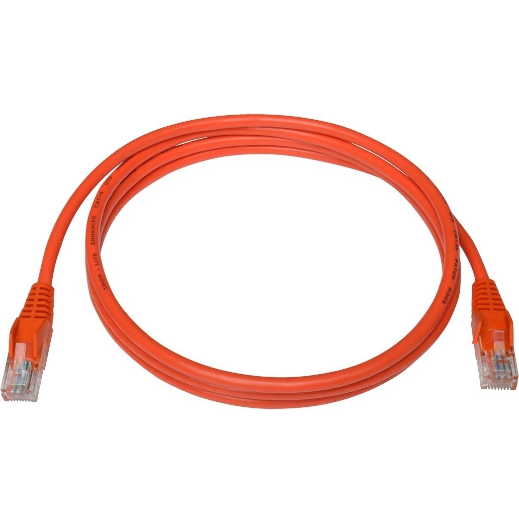 Eaton Tripp Lite Series Cat5e 350 MHz Snagless Molded (UTP) Ethernet Cable (RJ45 M/M), PoE - Orange, 5 ft. (1.52 m)