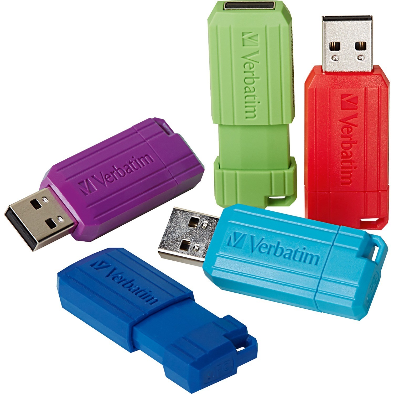 32GB PinStripe USB Flash Drive - 5pk - Assorted