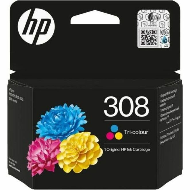 HP 308 Original Standard Yield Thermal Inkjet Ink Cartridge - Cyan, Magenta, Yellow, Tri-colour Pack