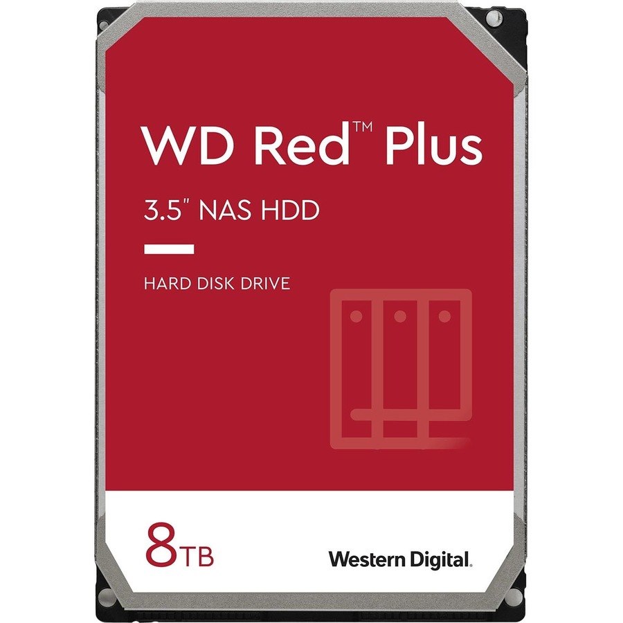 WD Red Plus WD80EFAX 8 TB Hard Drive - 3.5" Internal - SATA (SATA/600) - Conventional Magnetic Recording (CMR) Method