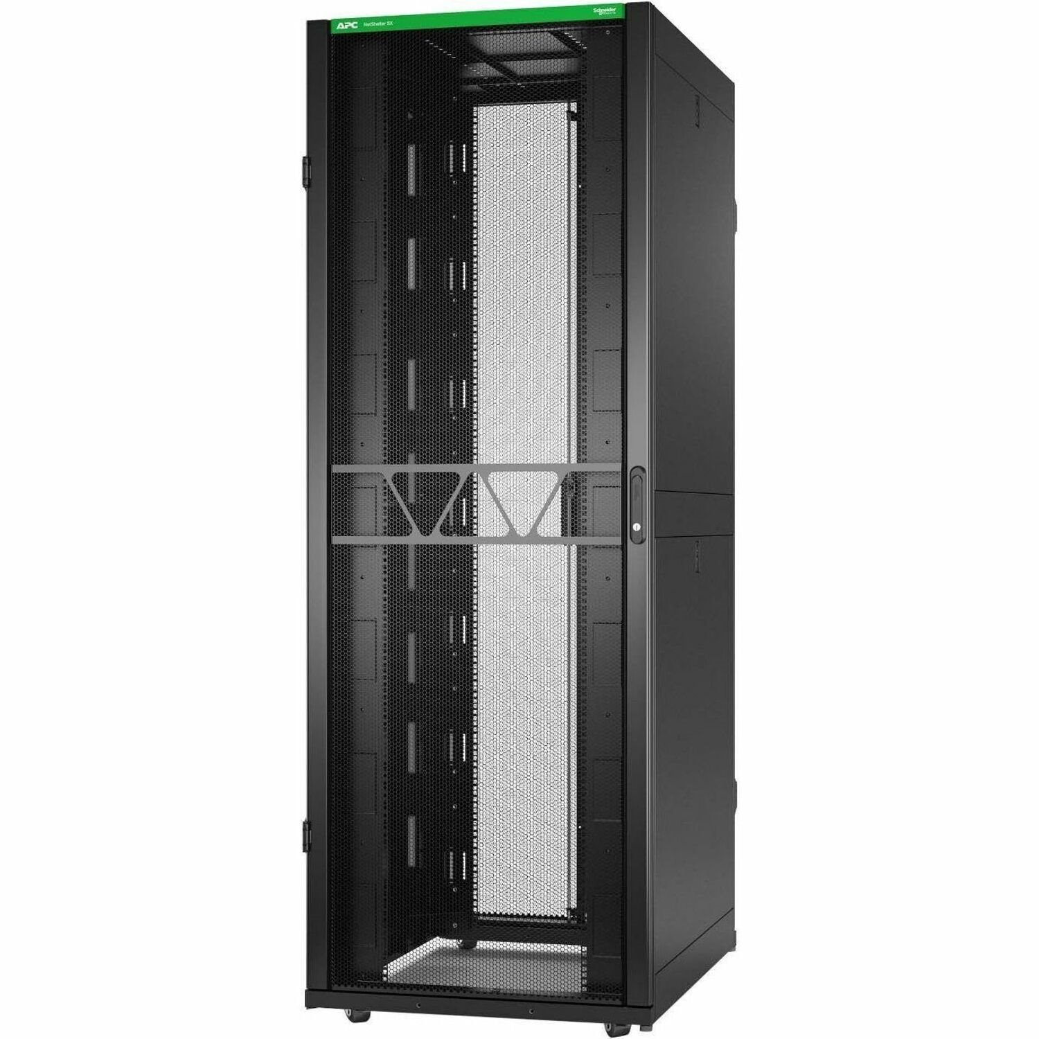 APC by Schneider Electric NetShelter SX 48U Enclosed Cabinet Rack Cabinet for Server, Equipment, IT Equipment - 482.60 mm Rack Width - Black - TAA Compliant
