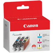 Canon CLI-8 Original Inkjet Ink Cartridge - Cyan, Magenta, Yellow - 3 Pack