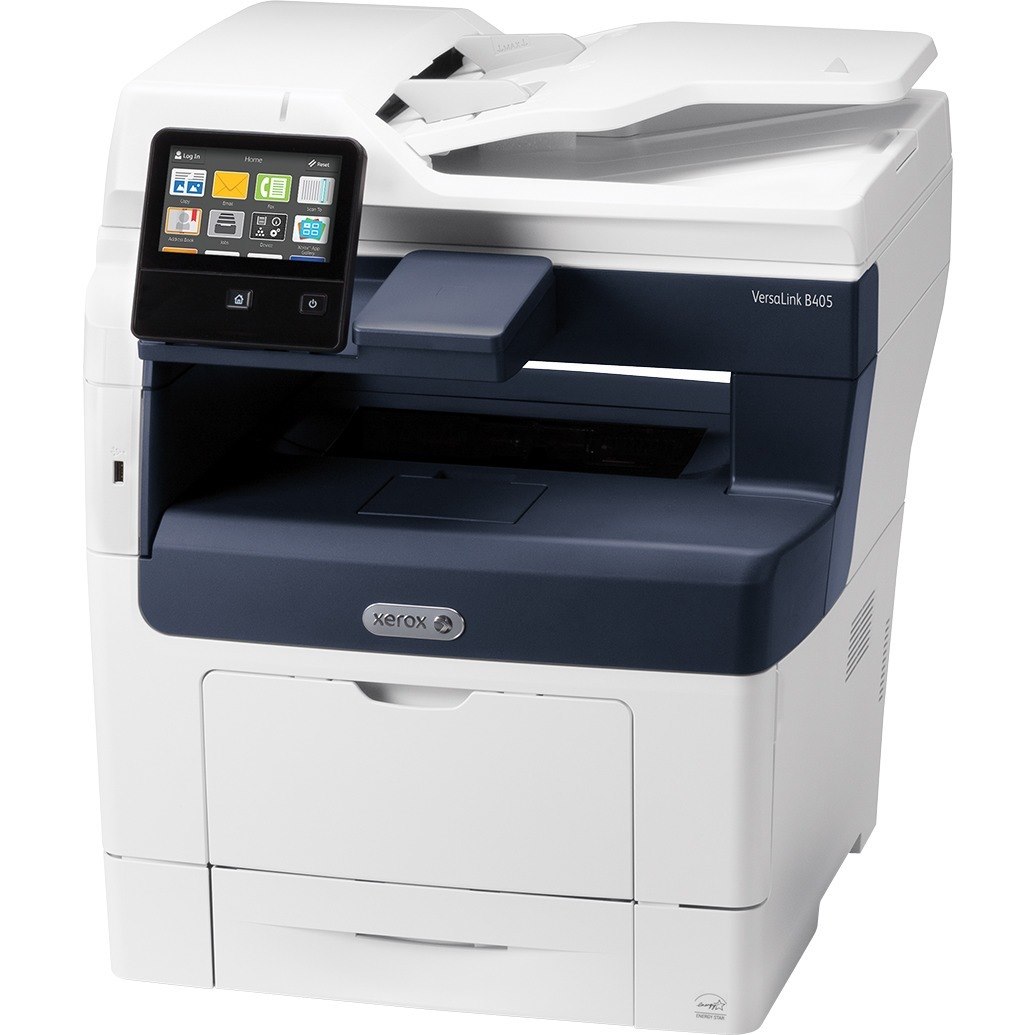 Xerox VersaLink B405/DNM Laser Multifunction Printer-Monochrome-Copier/Fax/Scanner-47 ppm Mono Print-1200x1200 Print-Automatic Duplex Print-110000 Pages Monthly-700 sheets Input-Color Scanner-600 Optical Scan-Monochrome Fax-Gigabit Ethernet