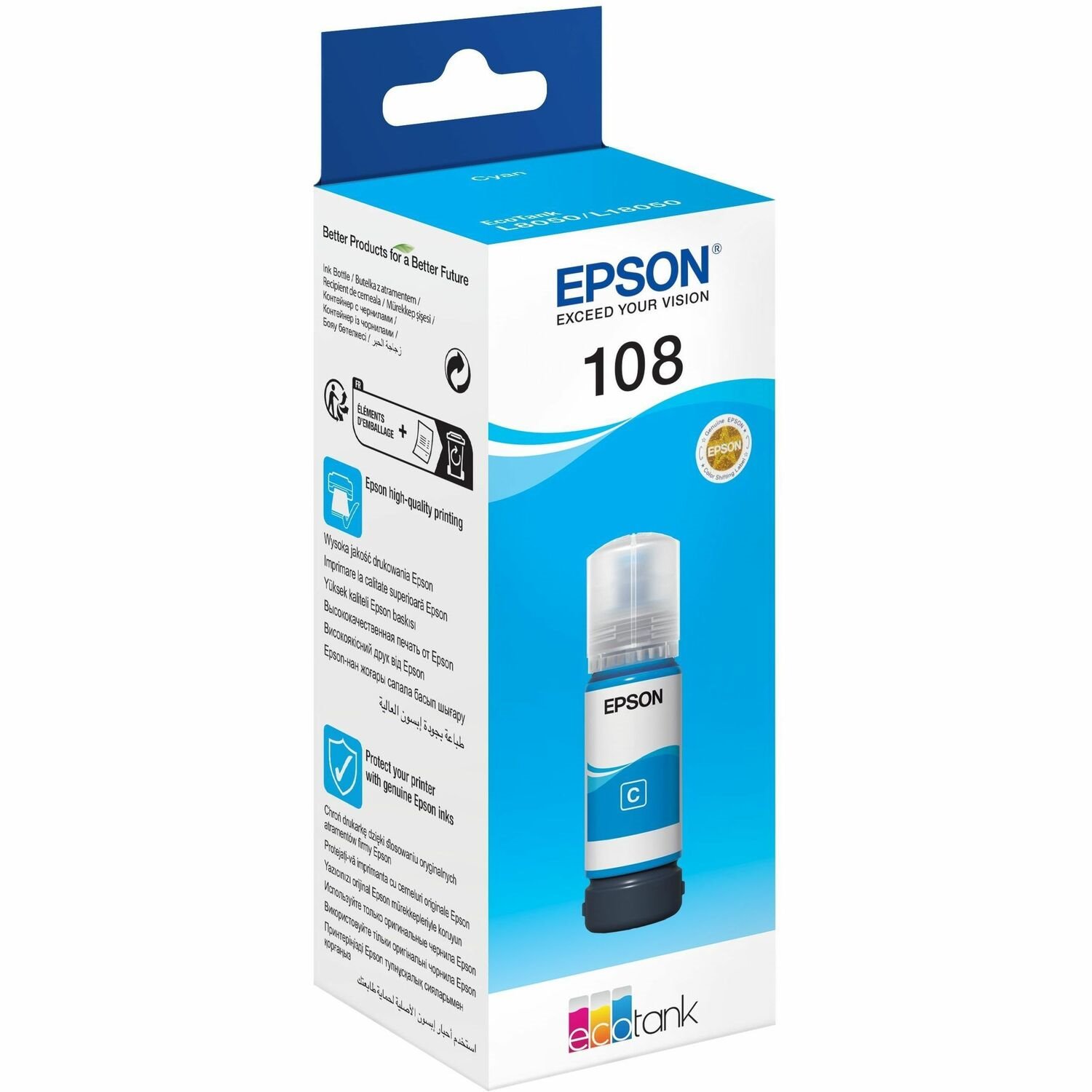 Epson EcoTank 108 - 70 ML - Cyan - Origi