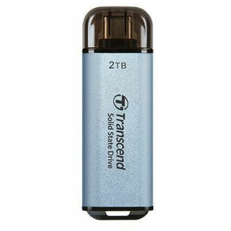 Transcend ESD300C 2 TB Portable Solid State Drive - External - Sky Blue