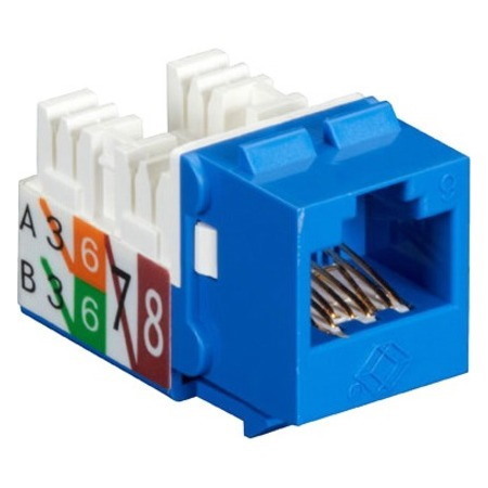Black Box GigaTrue2 CAT6 Jacks, Universal Wiring, Component Level, 25-Pack, Blue