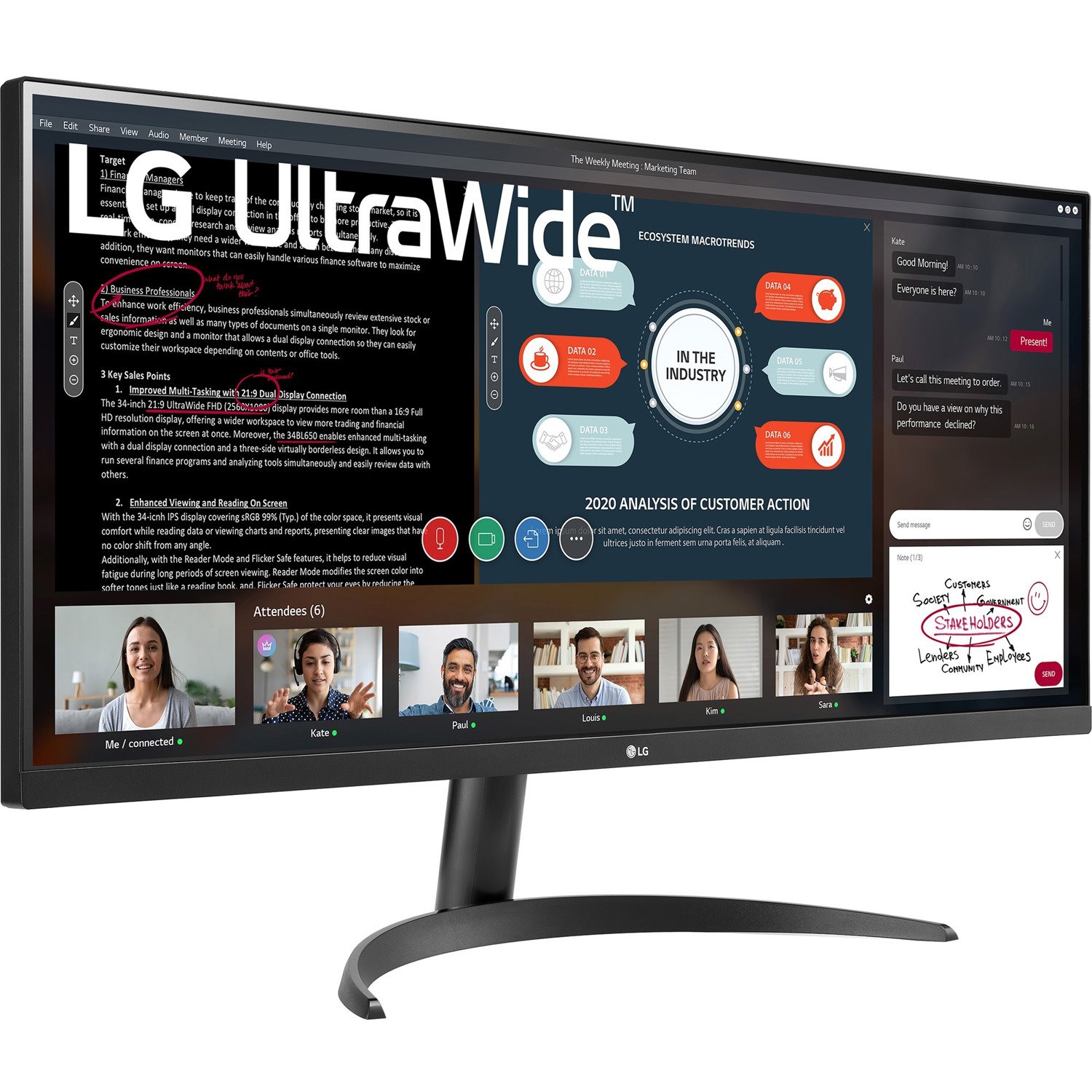 LG Ultrawide 34WP500-B 34" Class UW-UXGA Gaming LCD Monitor - 21:9