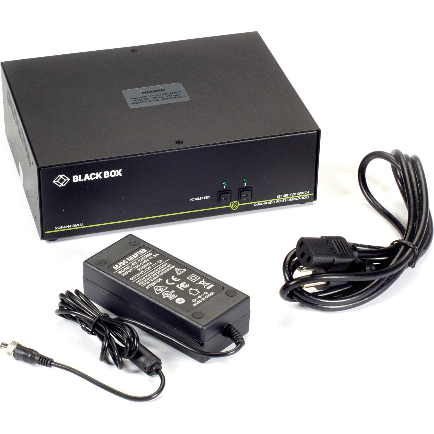 Black Box NIAP 3.0 Secure 2-Port Dual-Head HDMI KVM Switch