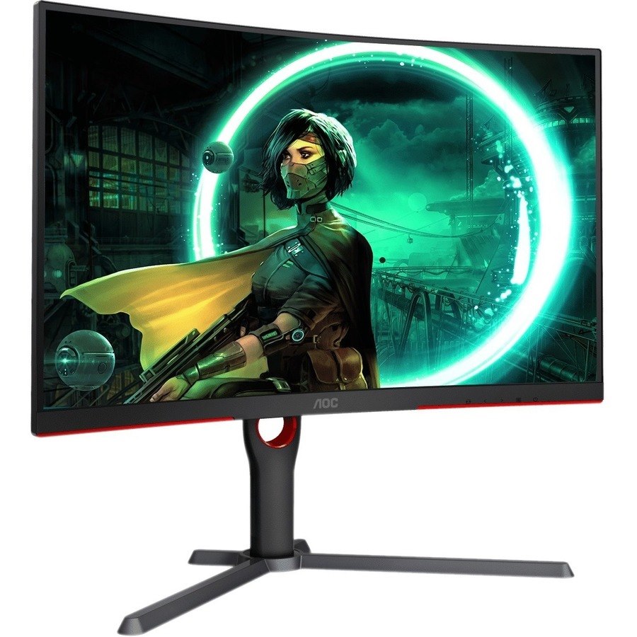 AOC CQ27G3S 27" Class WQHD Curved Screen Gaming LCD Monitor - 16:9 - Black, Red