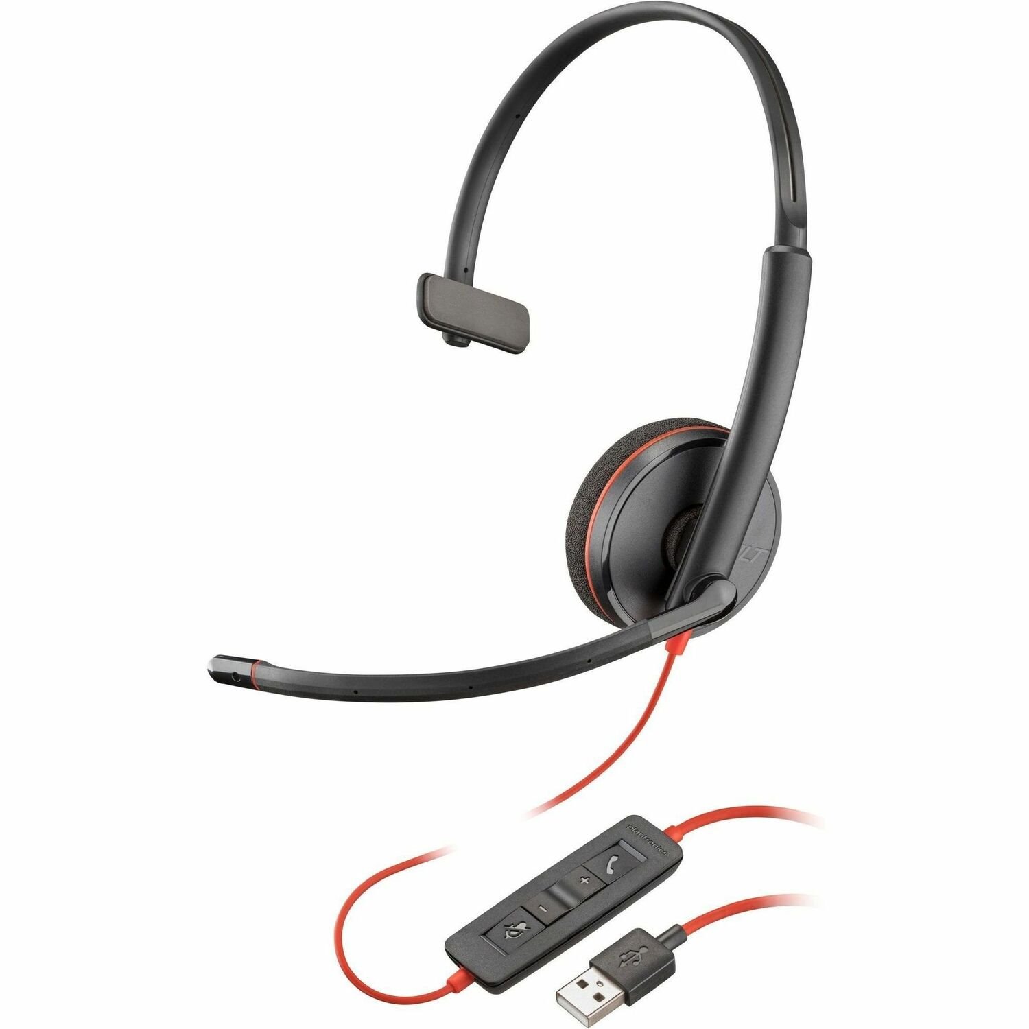 Poly Blackwire 3210 Monaural USB-A Headset TAA