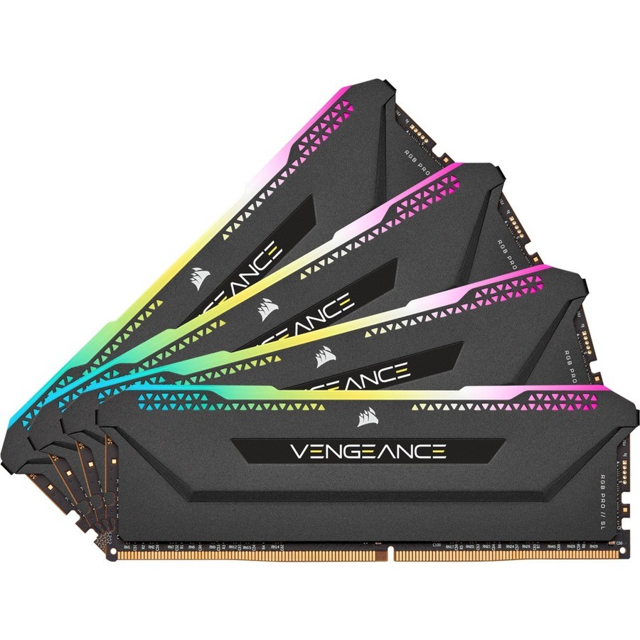 Corsair Vengeance RGB Pro SL 32GB (4 x 8GB) DDR4 DRAM 3600MHz C18 Memory Kit - Black