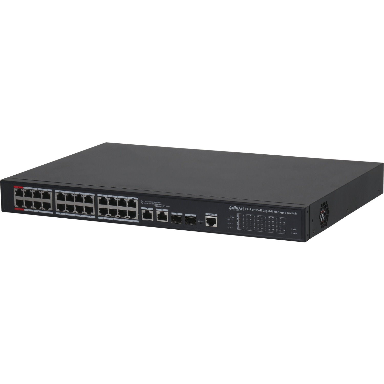 Dahua DH-PFS4226-24GT2GF-360 26 Ports Manageable Ethernet Switch - Gigabit Ethernet - 10/100/1000Base-T, 1000Base-X