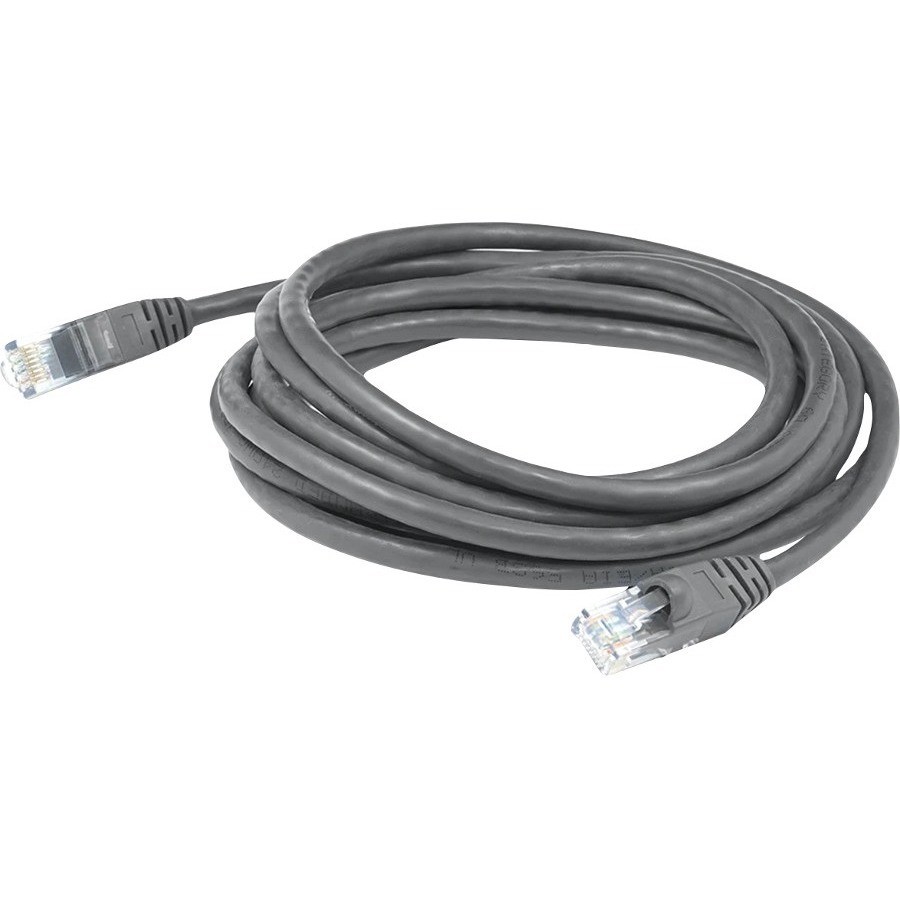 AddOn 14ft Gray CAT 6A PVC Ethernet Cable Snagless Bubble Boot RJ-45 M/M