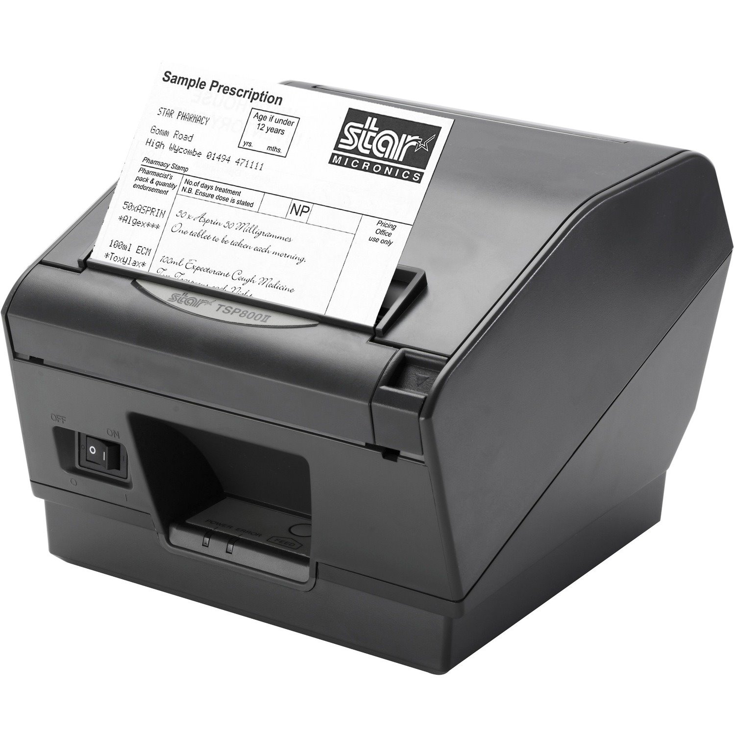 Star Micronics TSP847II HIA GRY Desktop Direct Thermal Printer - Monochrome - Receipt Print - Wireless LAN