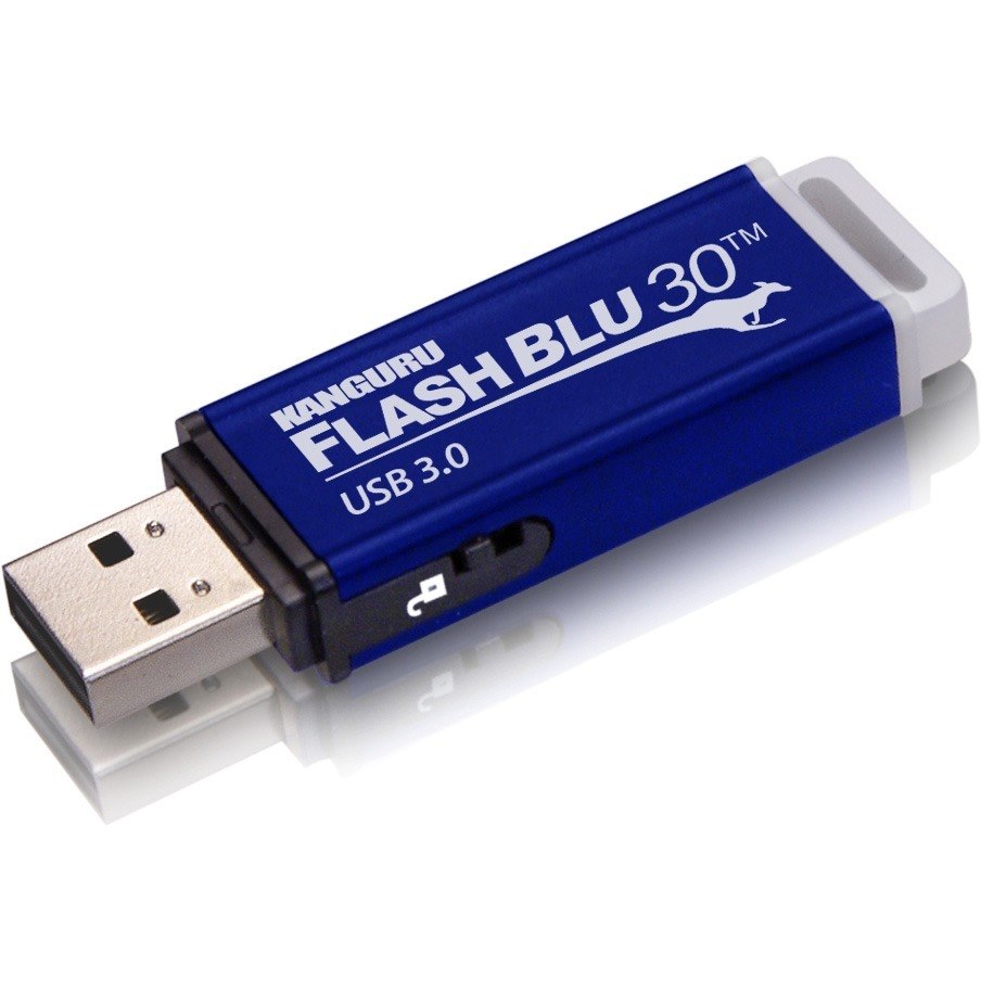 Kanguru FlashBlu30 with Physical Write Protect Switch SuperSpeed USB3.0 Flash Drive