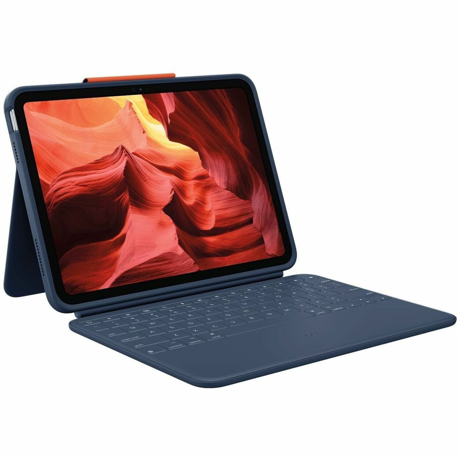 Logitech Rugged Combo 4 Touch Tastatur/Cover (Folie) f&uuml;r 27,7 cm (10,9 Zoll) Apple iPad (10. Generation) iPad - Blau