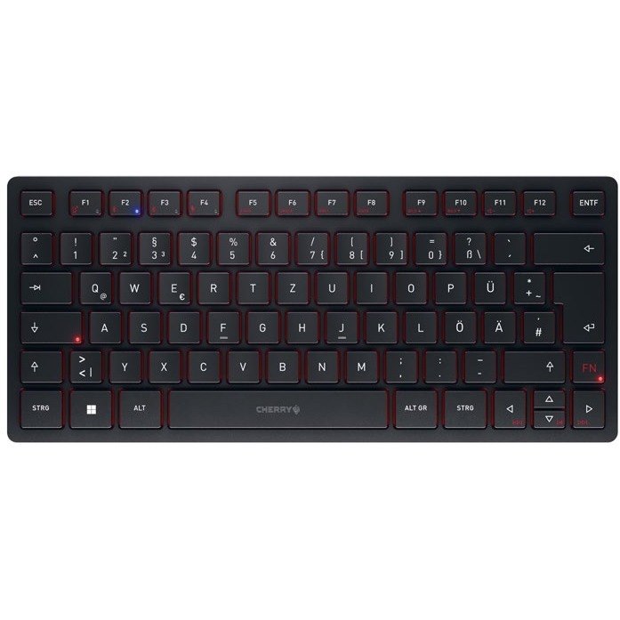 CHERRY KW 9200 MINI Keyboard - Wired/Wireless Connectivity - USB Type C Interface - English (UK) - Black