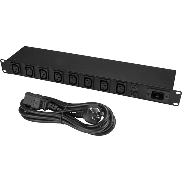 StarTech.com 8-Port Rack-Mount PDU with C13 Outlets - 16 A - 10 ft. Power Cord (AS3112) - 1U