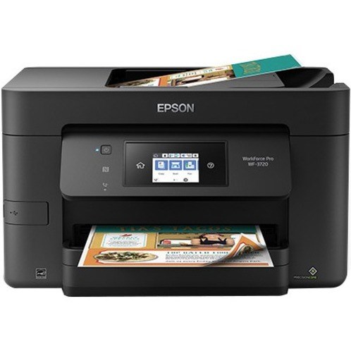 Epson WorkForce Pro WF-3720 Wireless Inkjet Multifunction Printer-Color-Copier/Fax/Scanner-4800x2400 Print-Automatic Duplex Print-250 sheets Input-Color Scanner-1200 Optical Scan-Color Fax-Gigabit Ethernet-Wireless LAN-Apple AirPrint