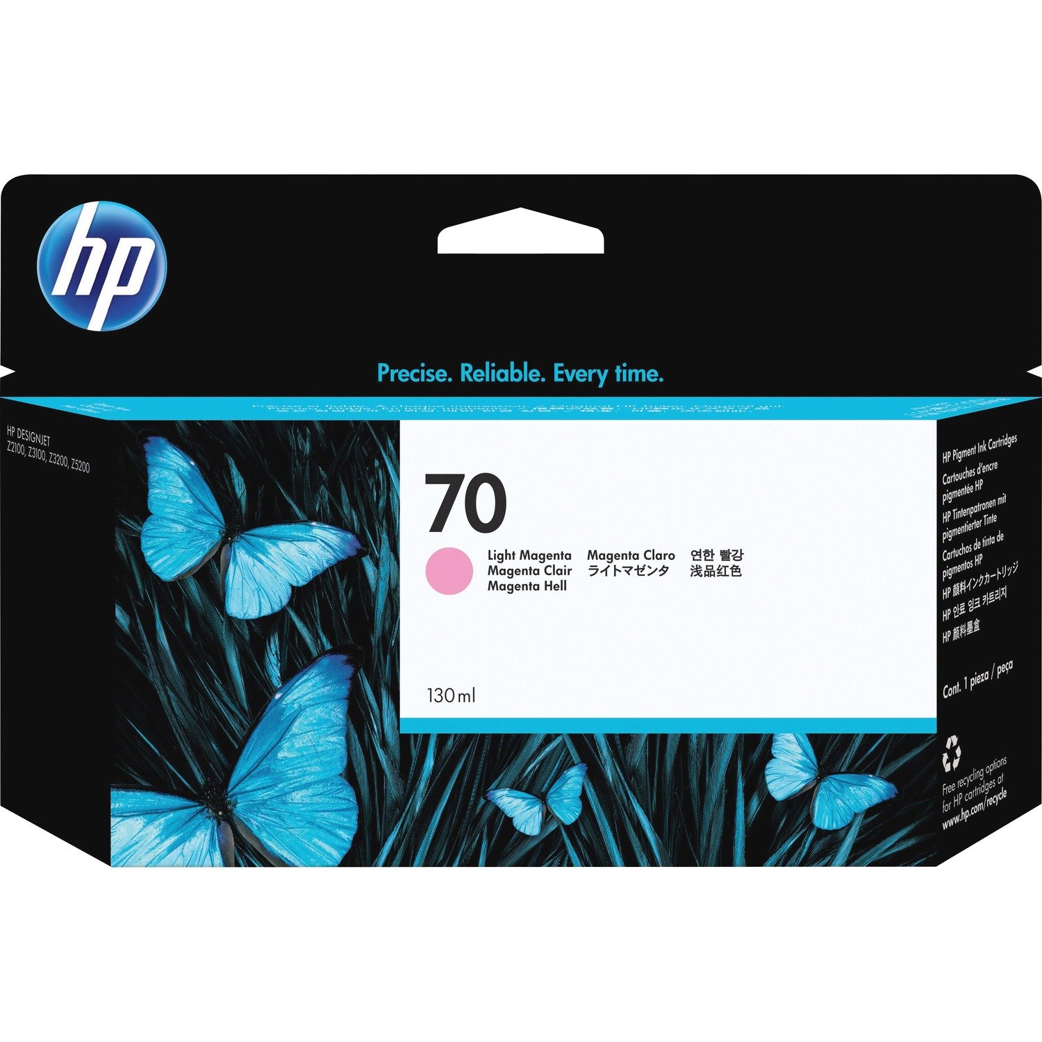 HP 70 (C9455A) Original Inkjet Ink Cartridge - Single Pack - Light Magenta - 1 Each