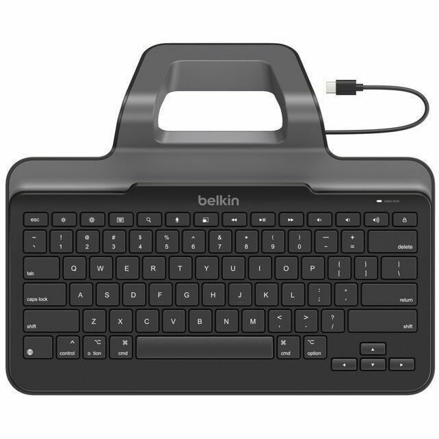 Belkin Connect Rugged Keyboard - Compact - Cable Connectivity - USB Type C Interface - QWERTY Layout - Black
