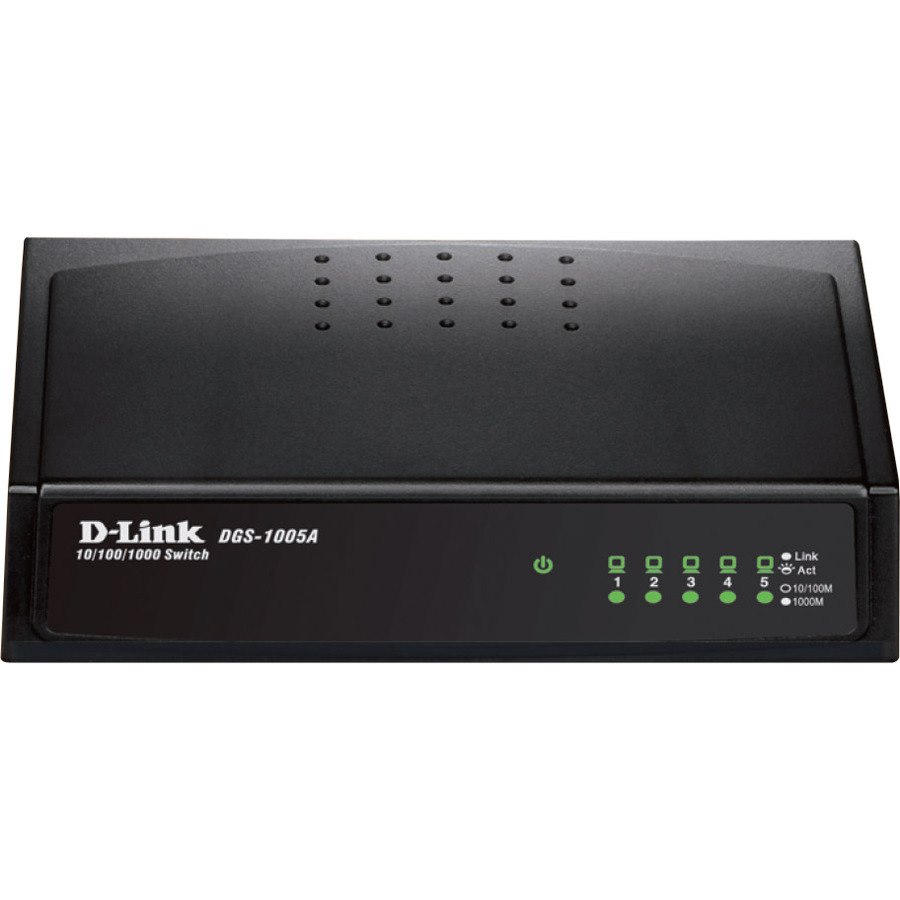 D-Link DGS-1005A 5 Ports Ethernet Switch - Gigabit Ethernet, Fast Ethernet - 10/100/1000Base-T