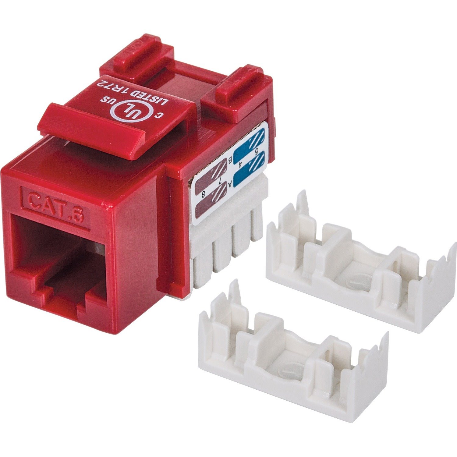 Intellinet Network Solutions Cat6 Keystone Jack, UTP, Punch-Down, Red