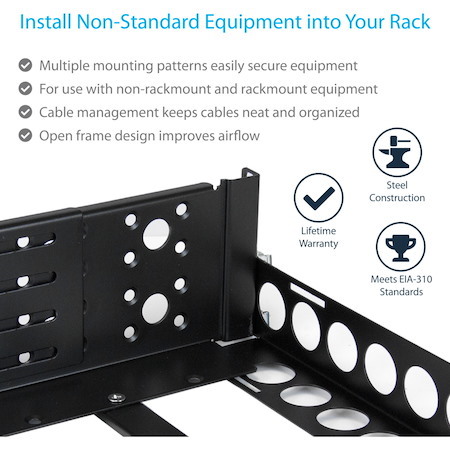 StarTech.com 3U Fixed 19" Adjustable Depth Universal Server Rack Rails