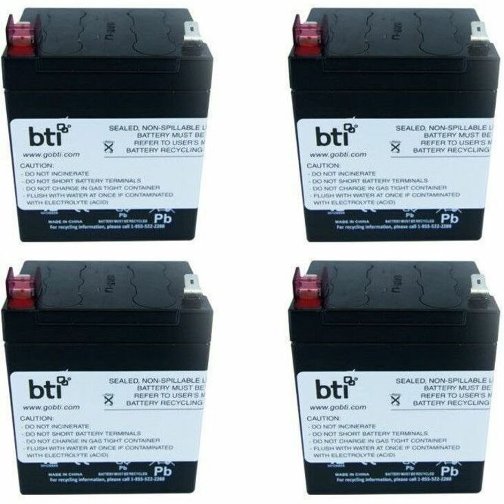 BTI 12V5.5A-T2-BATT-4PK-BTI 12V 5.5AH 1-CELL T2/F2 SEALED LEAD ACID BATTERY (PACK OF 4)