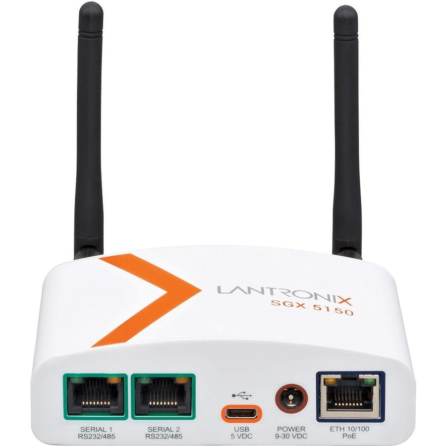 Lantronix SGX 5150 Wireless IoT Gateway, 802.11a/b/g/n/ac, 2xRS232 (RJ45), USB, 10/100 Ethernet, US Model