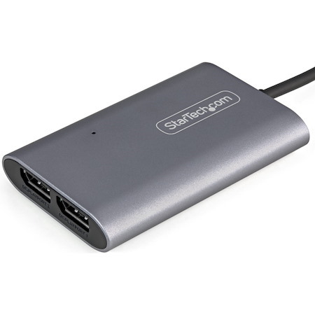 StarTech.com Thunderbolt to Dual DisplayPort Adapter DP 1.4, Dual 4K 60Hz DP Video Converter, 2x Monitor Display Adapter, Mac & Windows