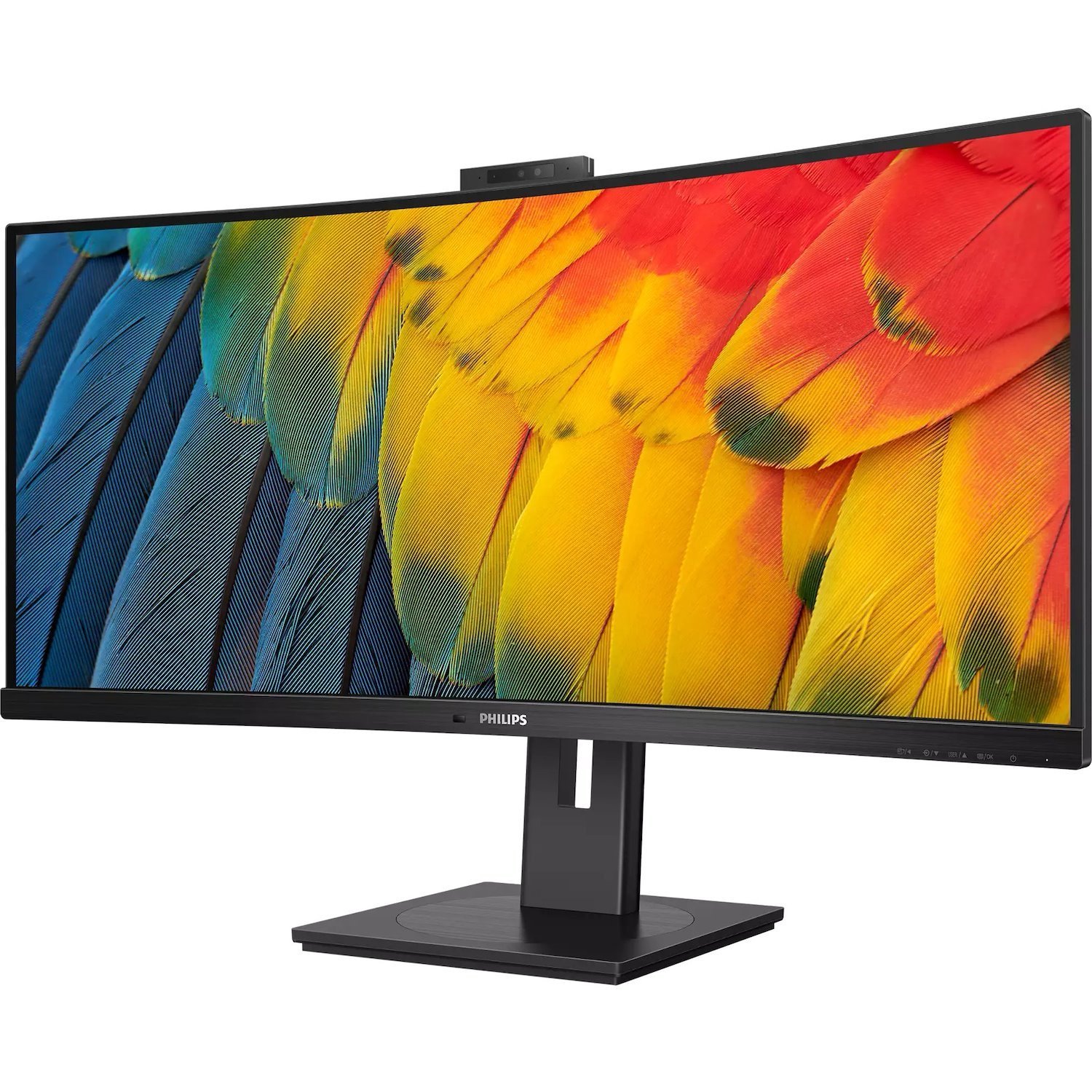 Philips Ultrawide 34B1U5600CH 34" Class Webcam UW-QHD Curved Screen LCD Monitor - 21:9 - Textured Black