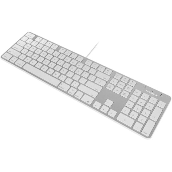 Macally 104 key Aluminum Ultra Slim USB Wired Keyboard for Mac