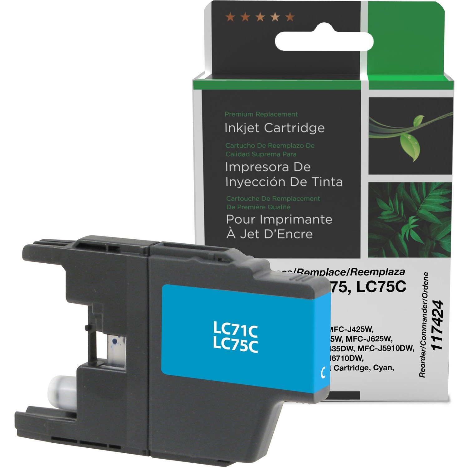 Clover Imaging Remanufactured High Yield Cyan Ink Cartridge for Brother LC71/LC75