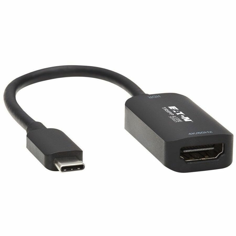 Eaton Tripp Lite Series USB-C to HDMI Active Adapter Cable (M/F), 4K 60 Hz, HDR, 4:4:4, DP 1.4 Alt Mode, HDCP 2.2, Black, 6 in. (15.2 cm)