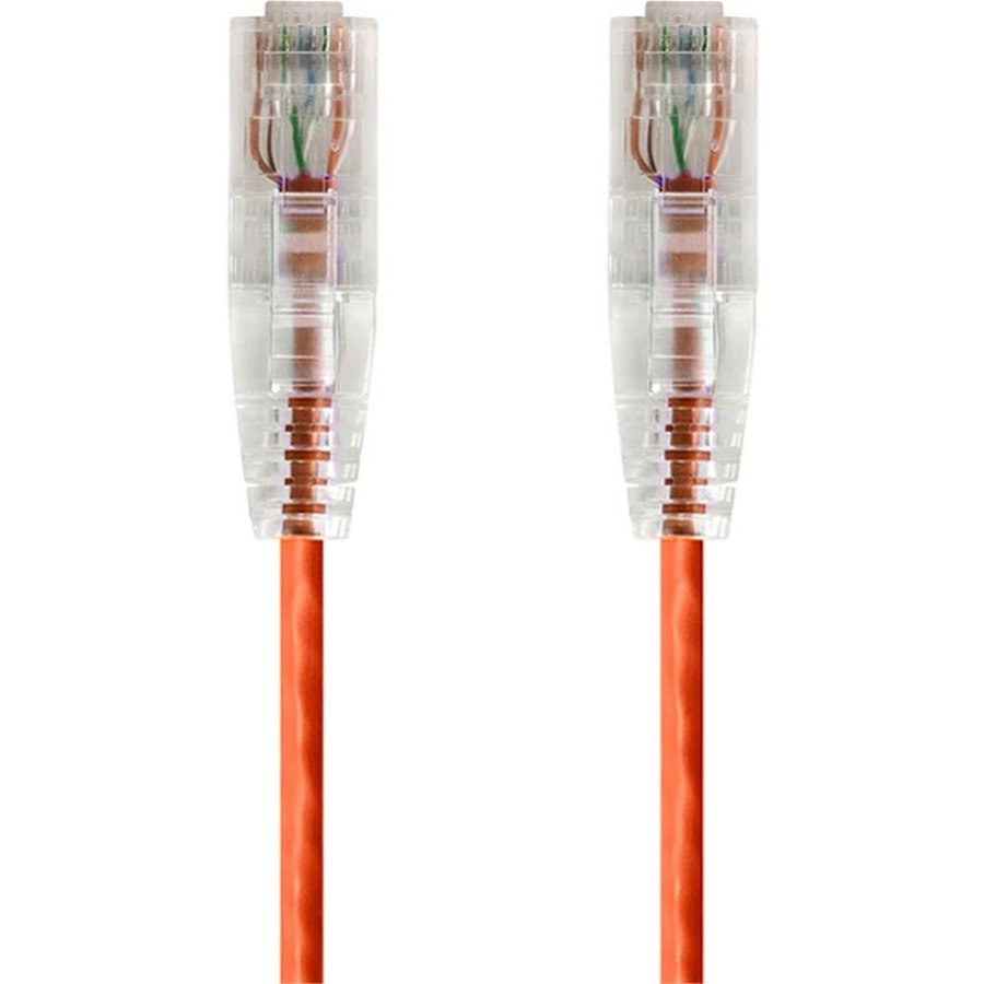 Monoprice SlimRun Cat6 28AWG UTP Ethernet Network Cable, 7ft Orange