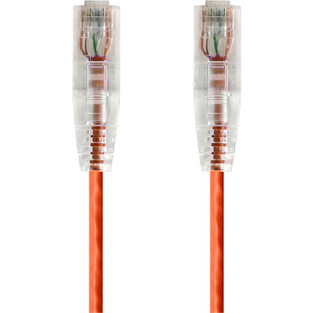 Monoprice SlimRun Cat6 28AWG UTP Ethernet Network Cable, 7ft Orange