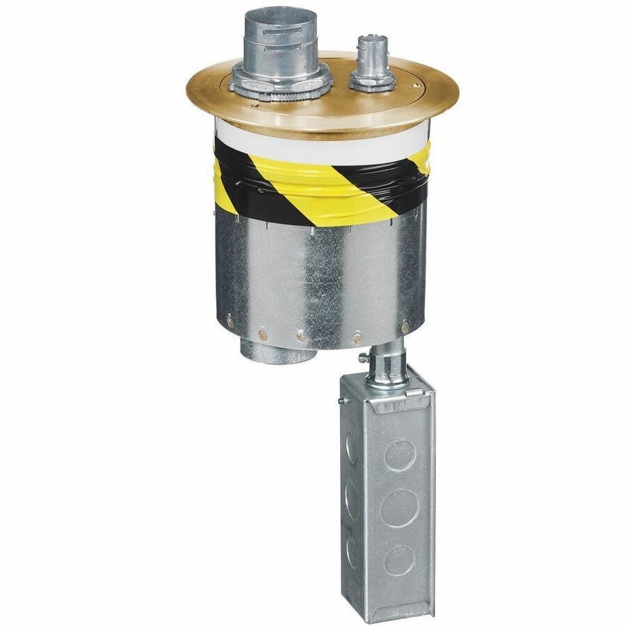 Hubbell Premise Wiring Furniture Feed 6" Series, Through Floor Fitting with Brass Plated Cover