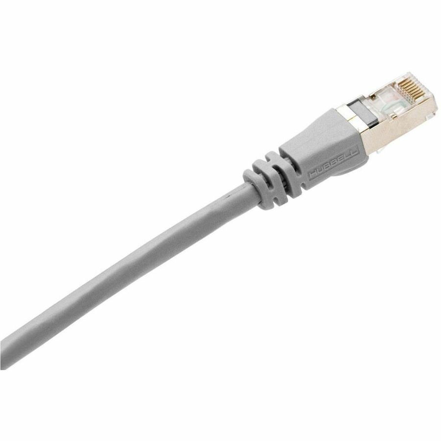 Hubbell Premise Wiring Copper Solutions, Patch Cord, Cat6A, 10GHz, Shielded, Gray, 65' Length