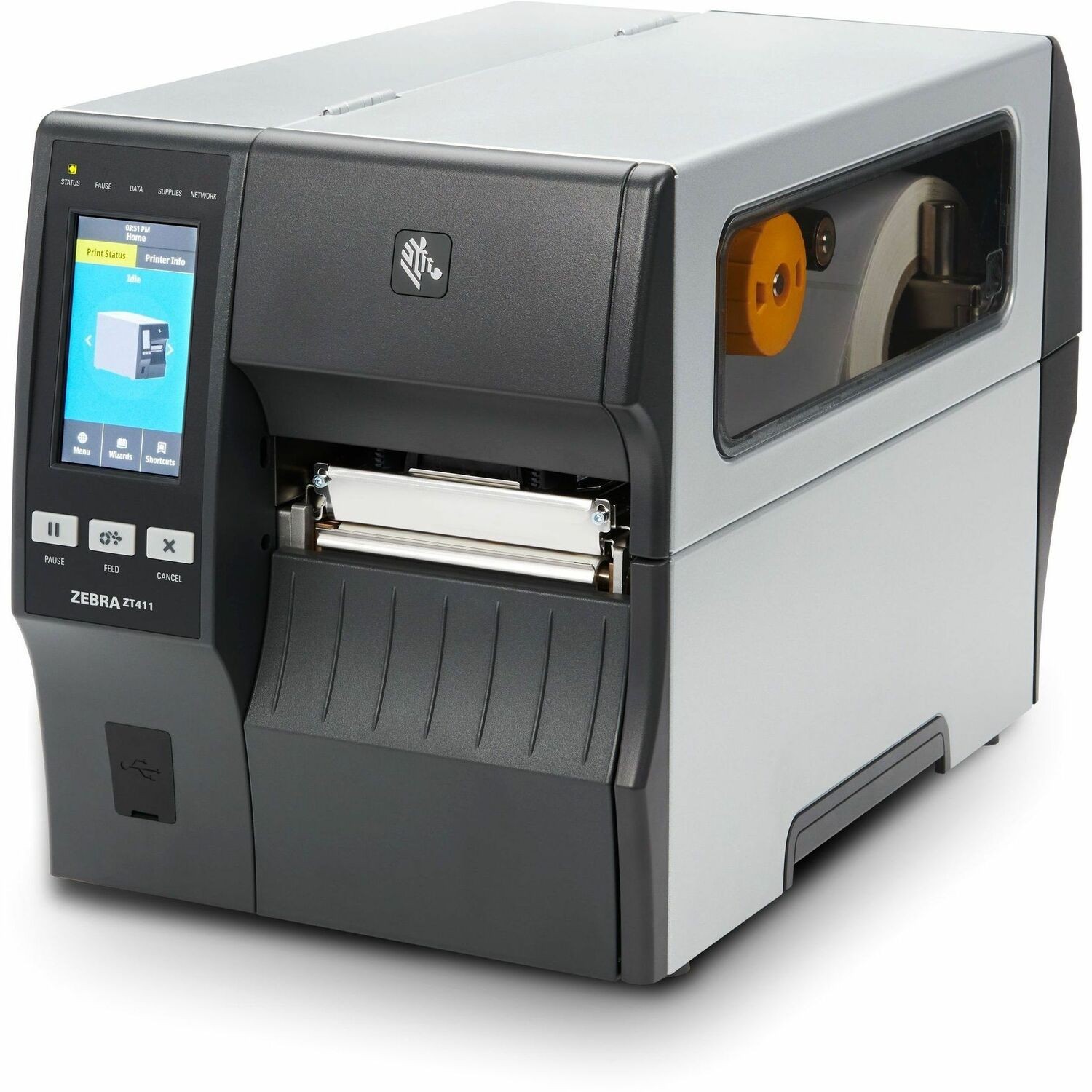 Zebra ZT411 Industrial, Manufacturing, Transportation & Logistic, Laboratory Thermal Transfer Printer - Monochrome - Label Print - Fast Ethernet - USB - USB Host - Serial - Bluetooth 4.1 - RFID - UK, EU, AUS, JP - With Cutter