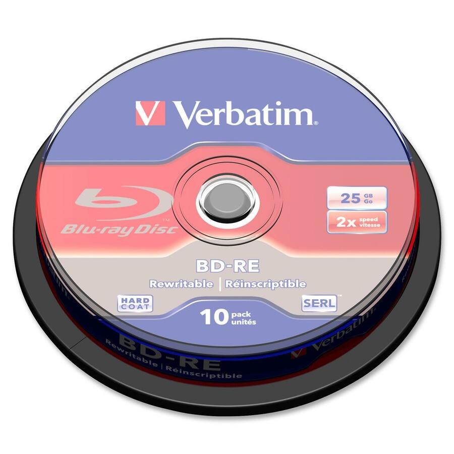 Verbatim 43694 Blu-ray Rewritable Media - BD-RE - 2x - 25 GB - 10