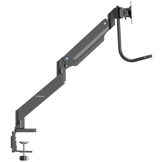 StarTech.com Desk Mount Dual Monitor Arm, Ergonomic VESA Mount 32" (17.6lb/8kg) Displays, Crossbar Handle for Full Motion, C-Clamp/Grommet