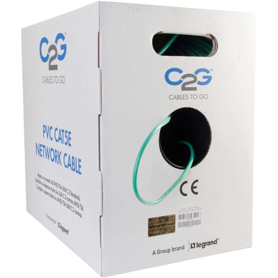 Cables To Go 1000FT Cat5e 350MHZ Stranded CM GRN