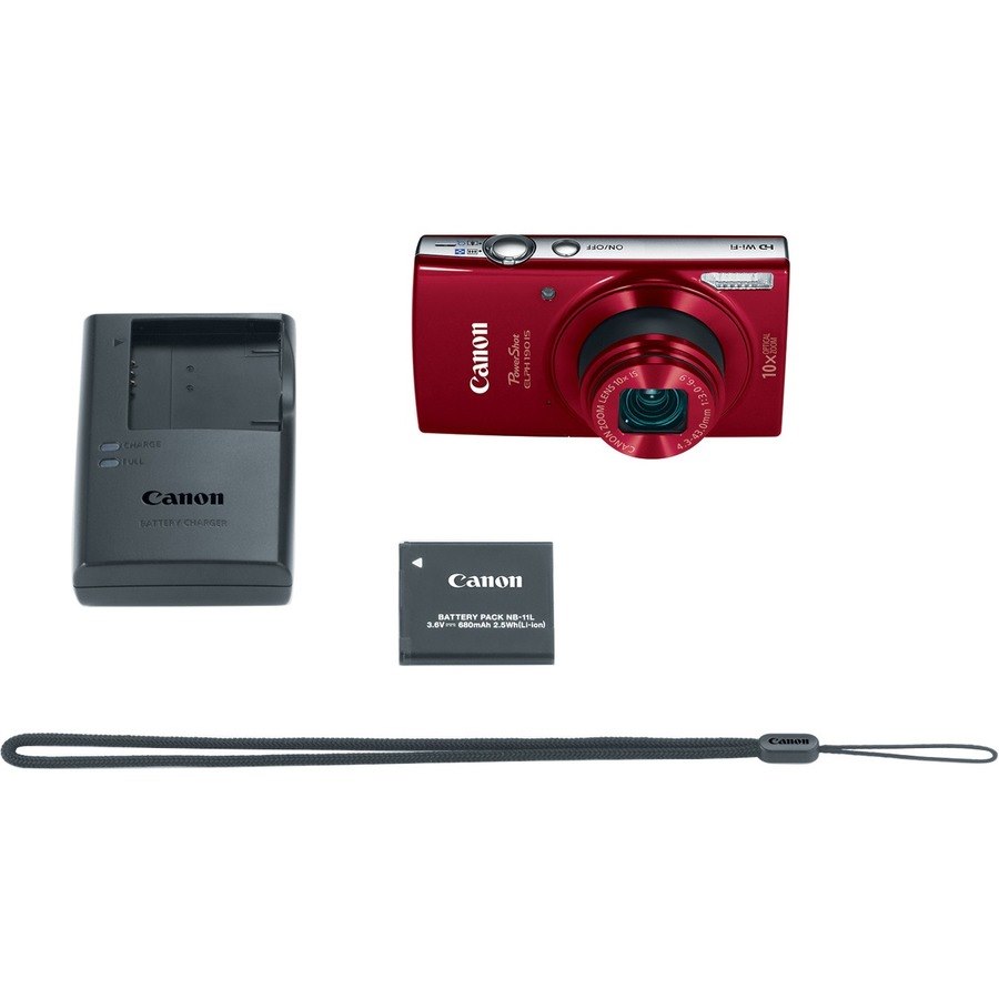 Canon PowerShot 190 IS 20 Megapixel Compact Camera - Red