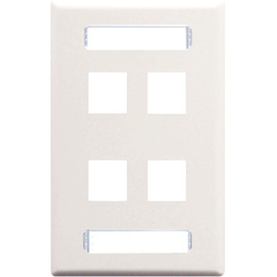 4 Port Face Plate White