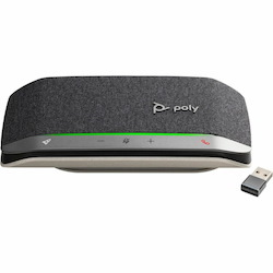 Poly Sync 20+ Wired/Wireless Bluetooth Speakerphone - Microsoft Teams, Zoom - Silver
